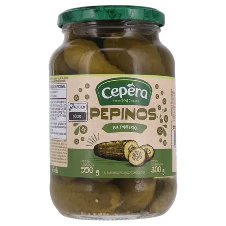 Pepinos em Conserva Cepêra Pote de Vidro 300gr 360-35