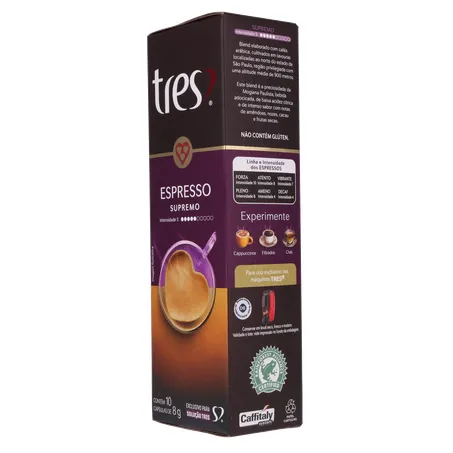 CAFÉ CÁPSULAS TRES ESPRESSO SUPREMO C/10 UN 360-23