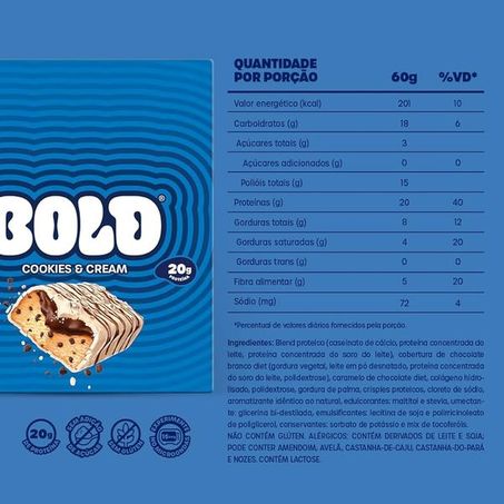 Barra Bold Cookies Cream 60g 360-1