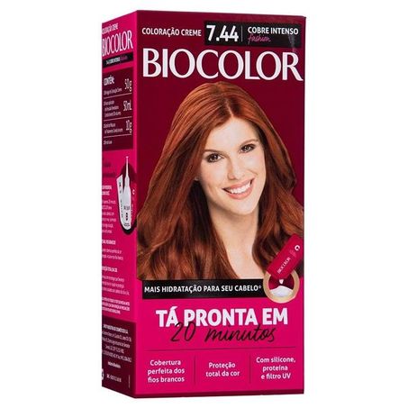 Tinta para cabelo biocolor cobre intenso 7.44