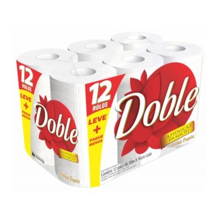 Papel higiênico doble neutro folha dupla 30 metros com 12