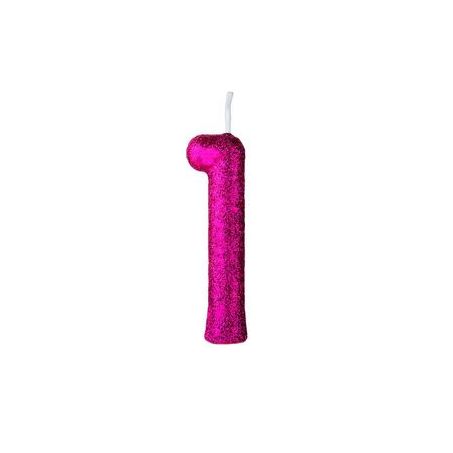 Vela aniversário cintilante pink regina n1