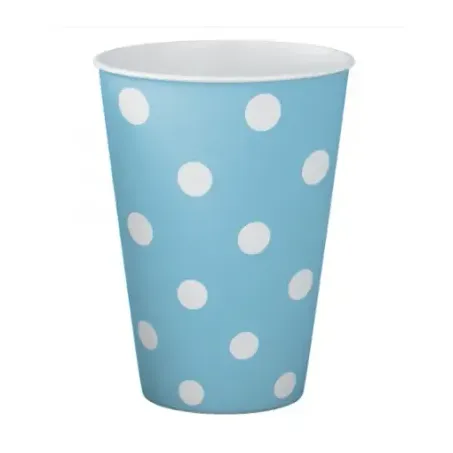 COPO DESCARTÁVEL GATTE PAPEL BOLINHAS AZUL