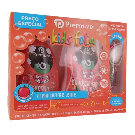 Kit infantil premisse lisos shampoo 400ml + condicionador 400ml 360-34