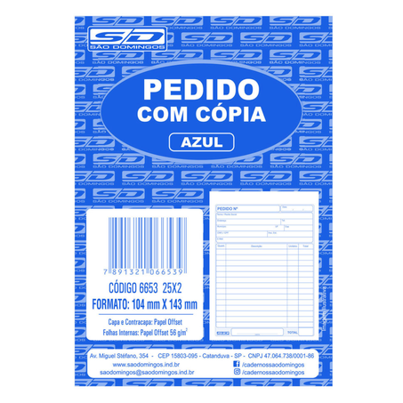 Esc talao pedido com copia 25 folhas