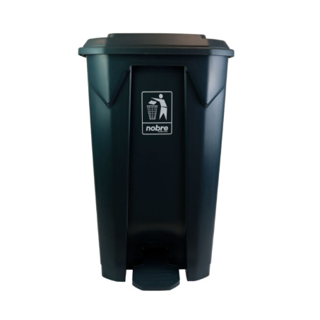 LIXEIRA PLÁSTICA 100L C/ PEDAL CINZA ESCURO NOBRE