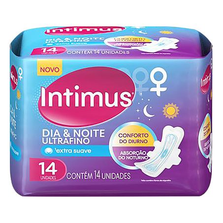 ABSORVENTE COM ABAS EXTRA SUAVE DIA & NOITE ULTRAFINO INTIMUS