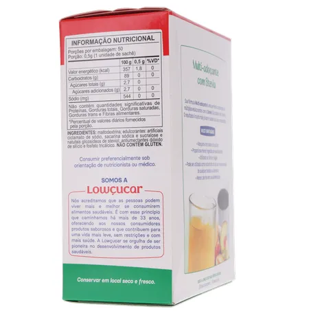 ADOÇANTE LOWÇÚCAR STEVIA PLUS C/50UN 25G 360-11