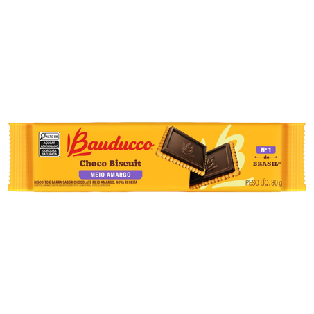 Biscoito Bauducco 80g - Choco Biscuit - Meio Amargo