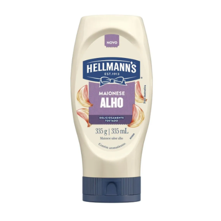 Maionese hellmanns sqz alho 335g