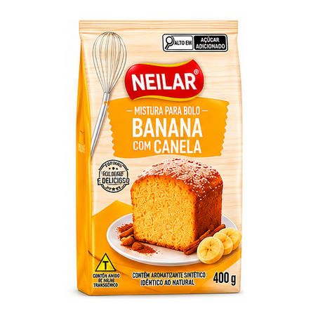 MISTURA BOLO NEILAR BANANA COM CANELA 400G