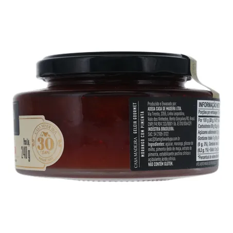 Geleia de Morango com Pimenta Casa Madeira Gourmet Pote de Vidro 240gr 360-10