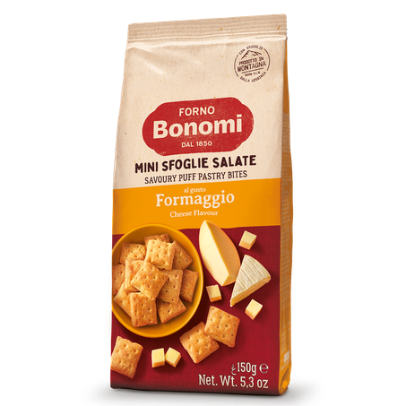 Mini Biscoito Folhado Salgado Forno Bonomi Sabor Queijo 150g