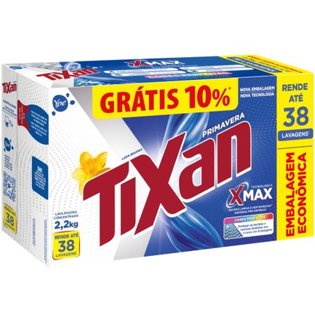 Lava-Roupas em Pó Concentrado Primavera Tixan 2,2kg Grátis 10 Embalagem Econômica 360-5