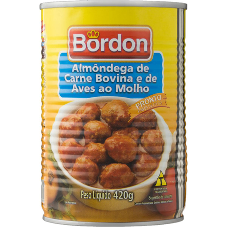 Almôndega Mista ao Molho Bordon 420g - Lata
