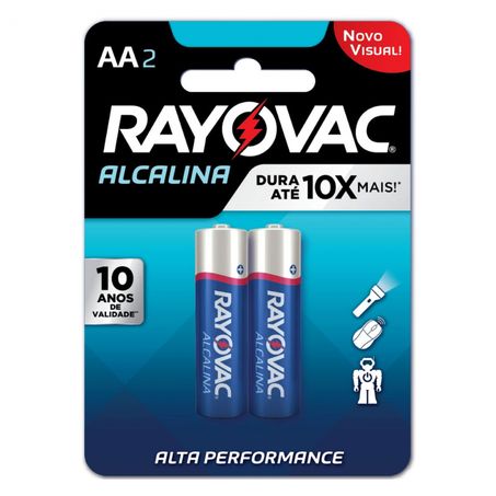 PILHA RAYOVAC ALCALINA AA C/2 UN