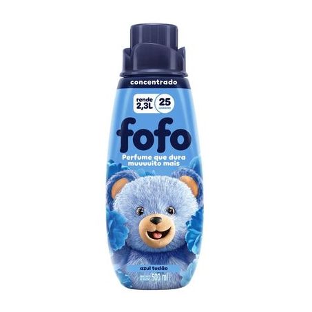 Amaciante concentrado fofo 500ml azul tudao