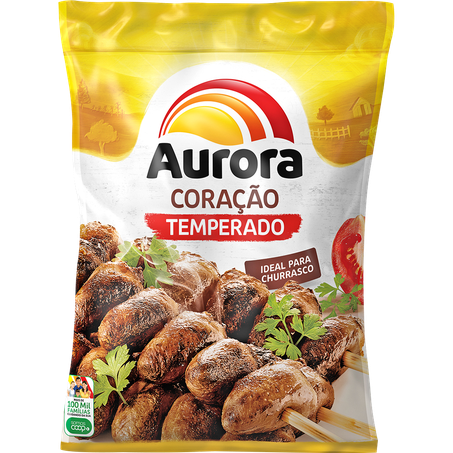 CORAÇÃO DE FRANGO TEMPERADO AURORA PACOTE 800G