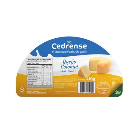 Queijo Colonial Cedrense 410g Fracionado