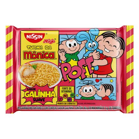 Macarrão Instantâneo Lámen Galinha Suave Turma da Mônica Nissin Miojo