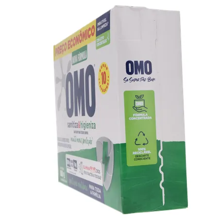 Lava Roupas Pó Omo Lavagem Perfeita Sanitiza e Higieniza Caixa 800G 360-7