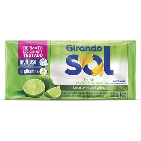 Sabão em barra girando sol fresh 1kg