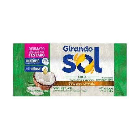 Sabão em Barra Girando Sol Coco Embalagem 1KG