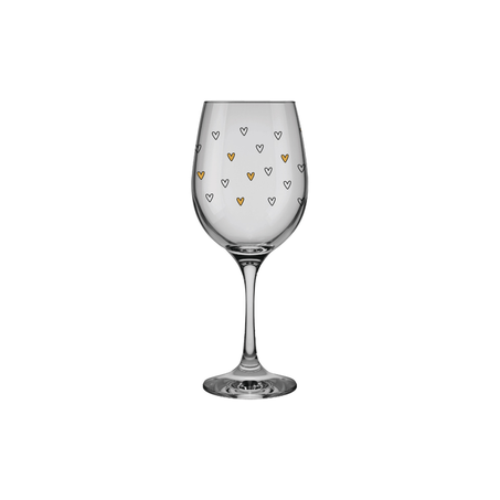 TAÇA PARA ÁGUA ALLMIX BARONE LOVE CORAÇÃO DOURADO 490ML