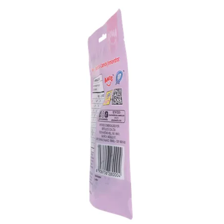 Balas de Gelatina Amos Fruit Gummy Grape Burst Juice Filled Sachê 65gr 360-25