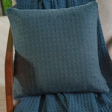 CAPA TESSI ALMOFADA WAFFLE AZUL COBALT 45X45