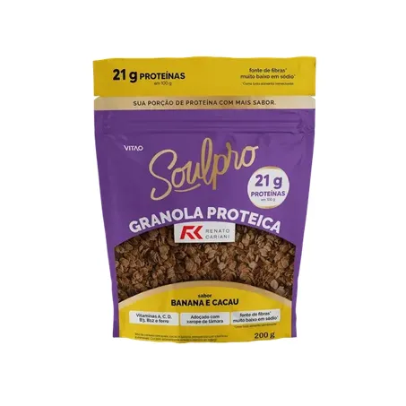 Granola Proteica Cacau e Banana RC SoulPro 200 g - Vitao