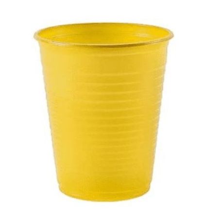Copo plástico amarelo regina 200ml com 50