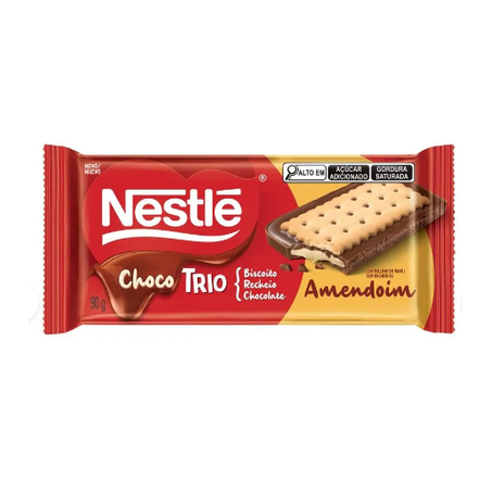 Barra de chocolate nestle amendoin, baunilha e chocolate 90g