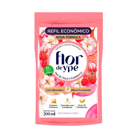 Sabonete Líquido Flor de Ypê 200ml - Flor de Maçã e Framboesa - Refil