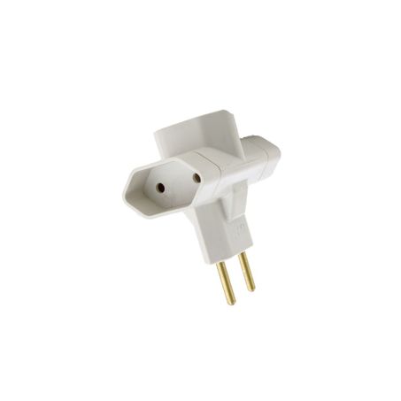 Pino bipolar 3 saidas tipo t 2p branco 10a 250v ilumi