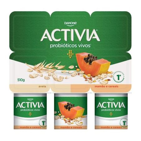 LEITE FERMENTADO ACTIVIA AVEIA + MAMÃO E CEREAIS 510G