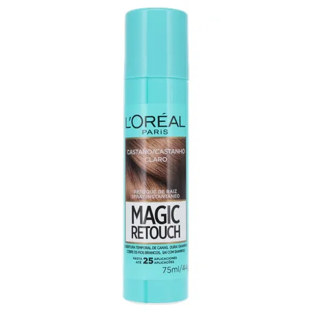 TINTA DE CABELO SPRAY L'ORÉAL PARIS MAGIC RETOUCH CASTANHO CLARO