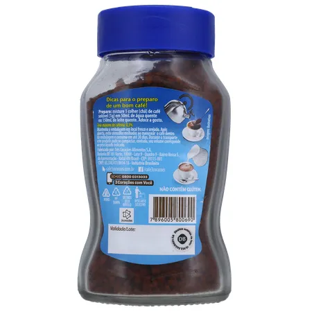 Café Solúvel Granulado 3corações Descafeinado Pote de Vidro 50gr 360-18