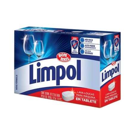 Deterg Maquina Lavar Limpol 315g 18 Tabletes