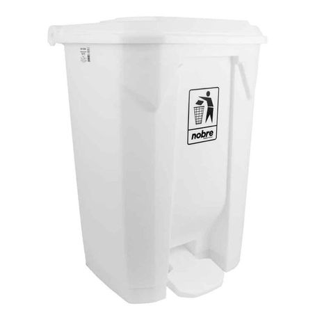 LIXEIRA PLÁSTICA 100L C/ PEDAL BRANCA NOBRE