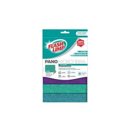 PANO MICROFIBRA FLASH LIMP MULTIUSO 3UN