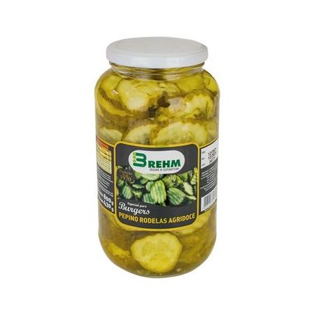 Pepino conserva brehm rodelas agridoce 430g