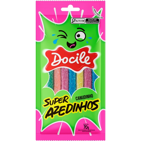 Bala canudinho docile 15gr super azedinhos