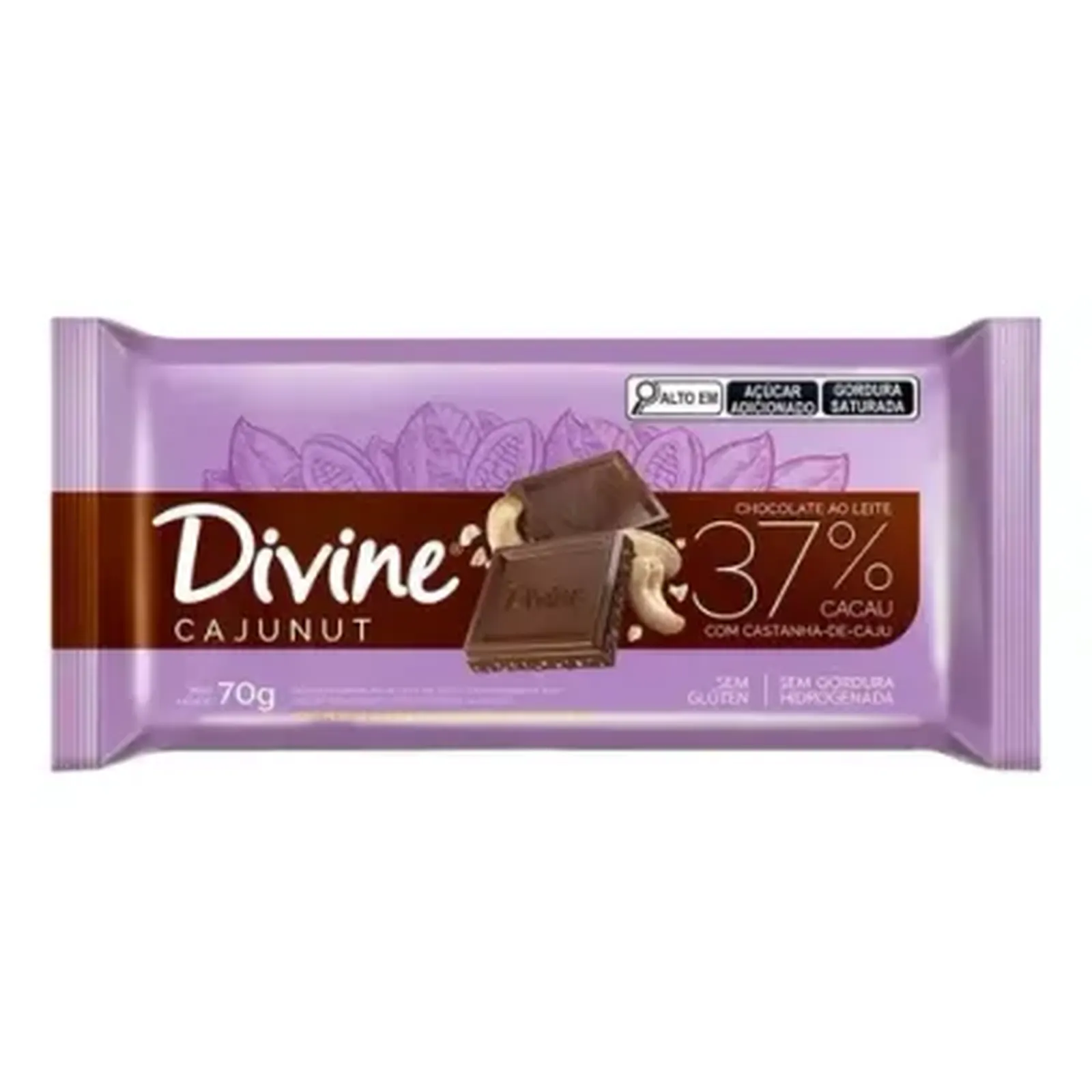 Barra Divine Ao Leite Cajunut 37% 70g