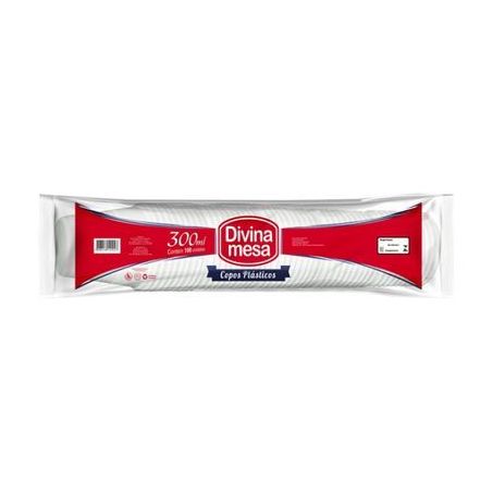 Copo descartavel transparente divina mesa 300ml c/100un