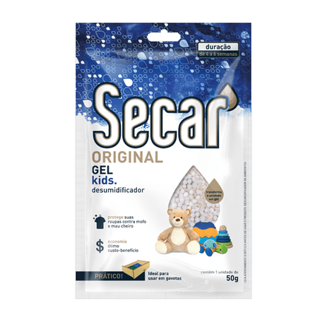 Desumidificador Secar 50g Gel Sache Kids