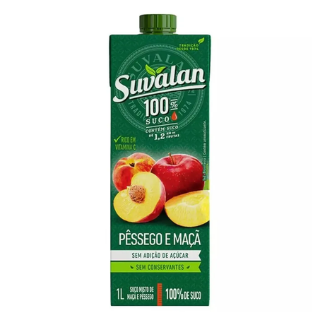 Suco Pêssego Maçã Suvalan 1L