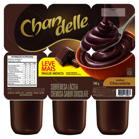 Sobremesa Chandelle Nestlé 540g - Chocolate - Leve Mais, Pague Menos