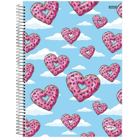 Caderno sao domingos bom d+ grande capa dura 80 folhas masculino