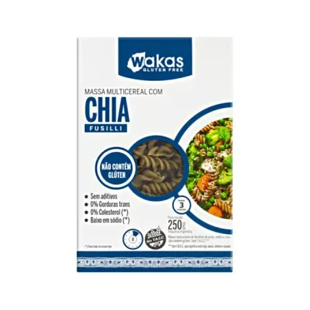 MASSA FUSILLI MULTICEREAL COM CHIA 200G - WAKAS